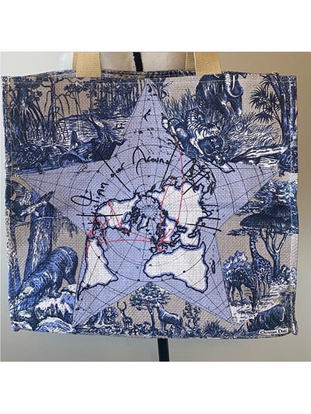 Dior Blue and White around the world canvas Tote NWT - Picture 9 of 10
